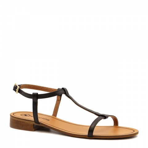 Złote skórzane sandały z cienkich paseczków 09T