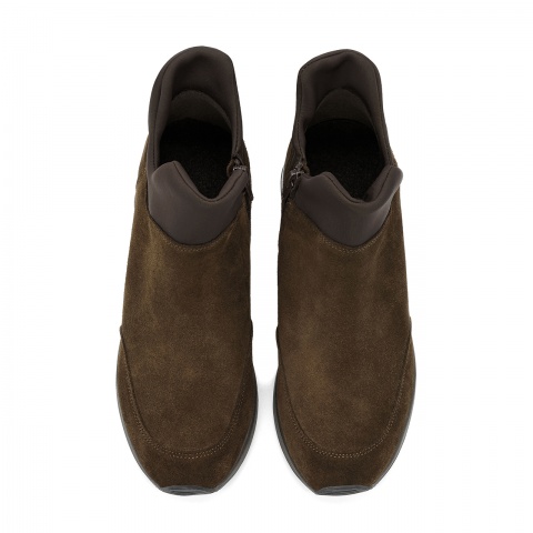 Brązowe sportowe welurowe botki 278D