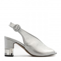 Srebrne sandały peep toe 114A