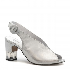 Srebrne sandały peep toe 114A