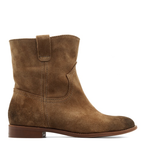 Koniakowe zamszowe botki z luźną cholewką 13A