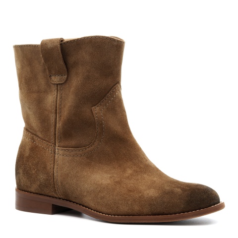 Koniakowe zamszowe botki z luźną cholewką 13A