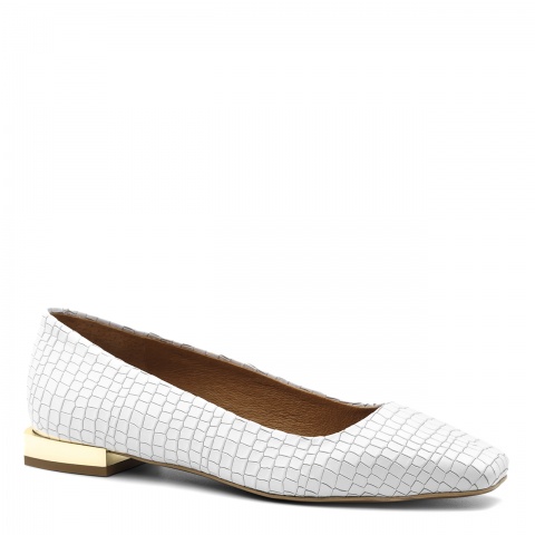 Białe baleriny z kwadratowym noskiem 273G