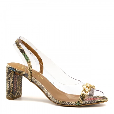 Wężowe sandały z silikonu i ozdobą 72D