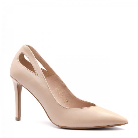 Pudrowo-różowe szpilki z wycięciem łezką 107M