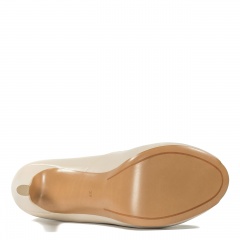 Beżowe szpilki peep toe na platformie 106C