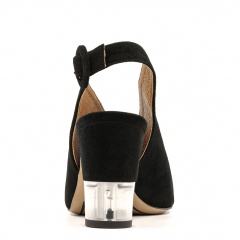 Czarne sandały peep toe 114A