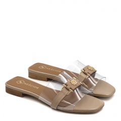 Cappuccino klapki z silikonową cholewką 82K
