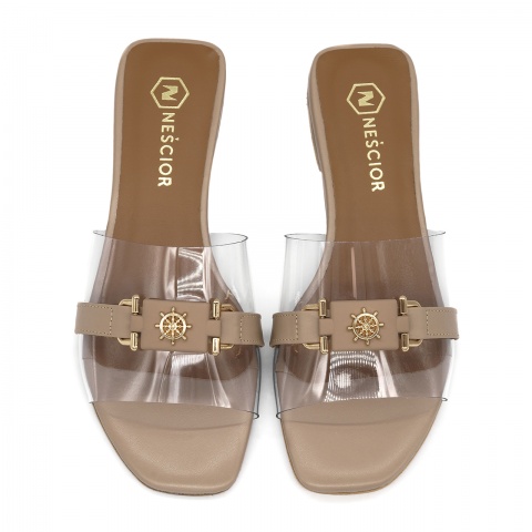 Cappuccino klapki z silikonową cholewką 82K