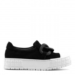 Czarne sneakersy z łańcuchem 243F