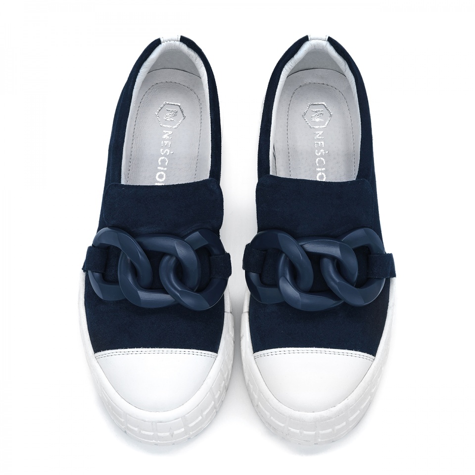 Granatowe sneakersy z łańcuchem 243F