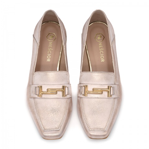 Perłowo-różowe baleriny z kwadratowym noskiem 273M