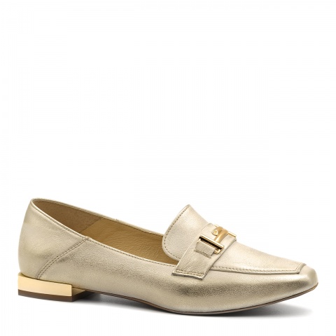 Złote baleriny z kwadratowym noskiem 273M