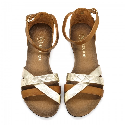 Brązowe skórzane sandały LM40225