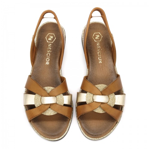 Brązowe skórzane sandały LM40273