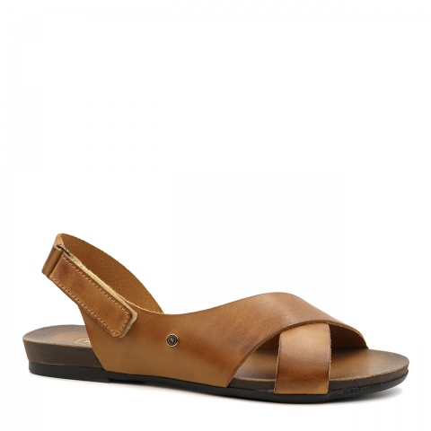 Brązowe skórzane sandały LM40141