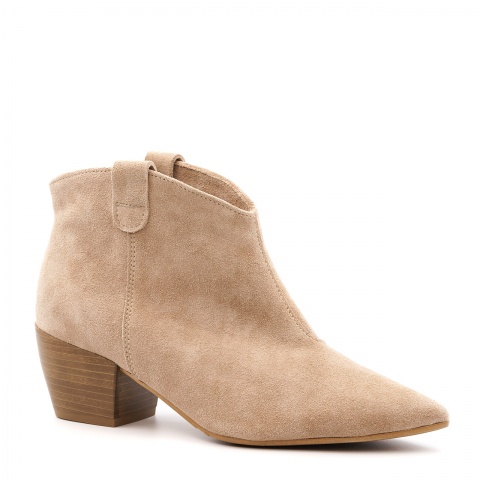 Czarne welurowe botki na niskim obcasie110S