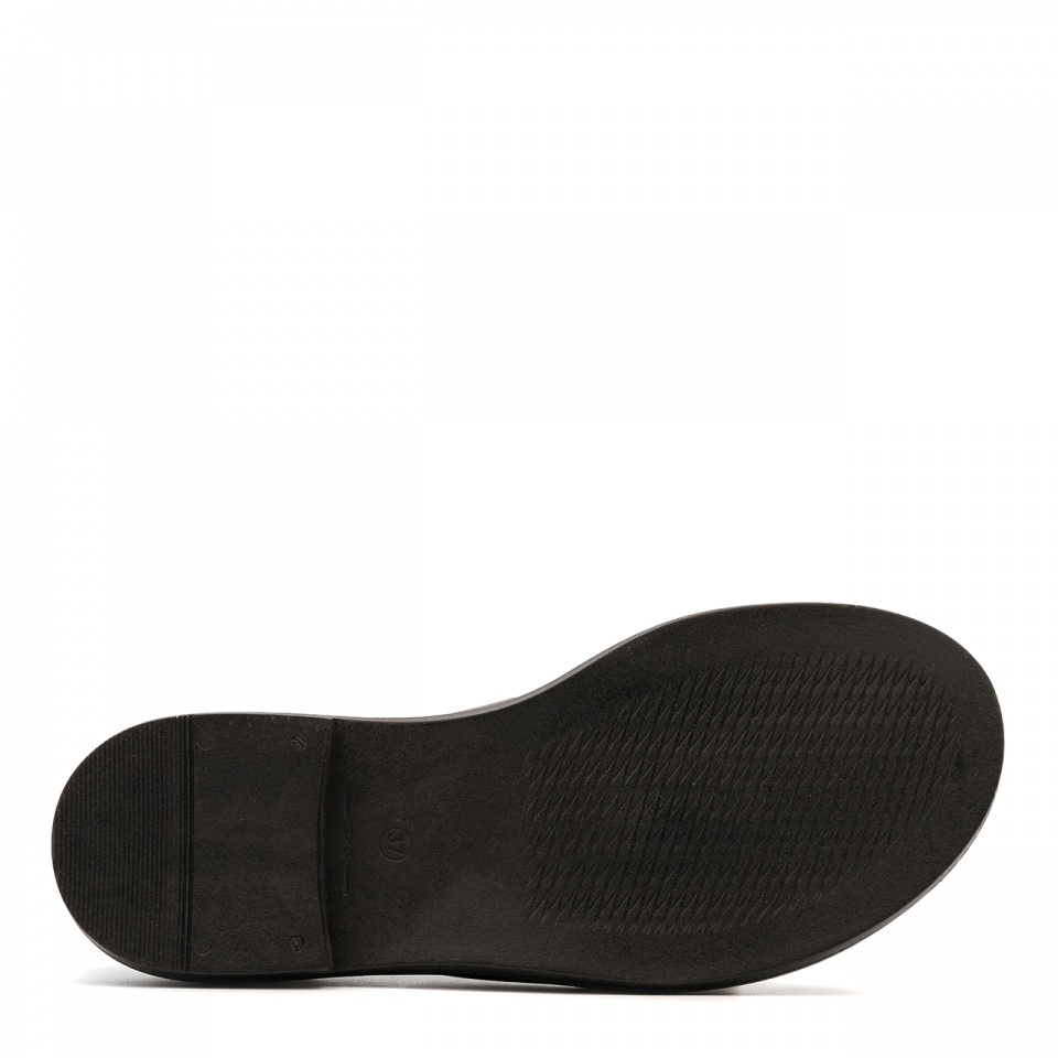 Czarne skórzany sandały 67E1