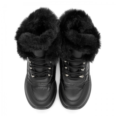 Czarne sznurowane botki za kostkę KC5002