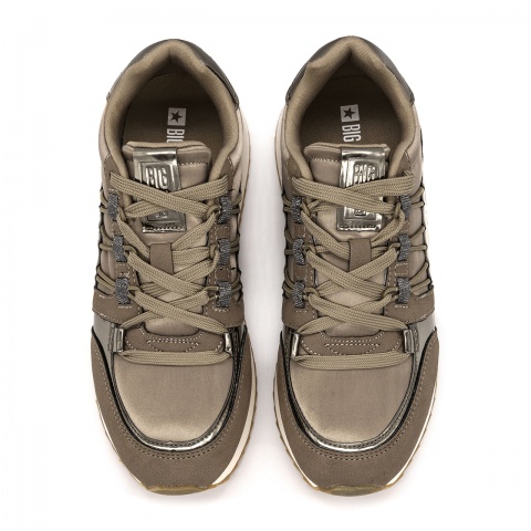 Szarobrązowe sznurowane buty BIG STAR BSKK274112