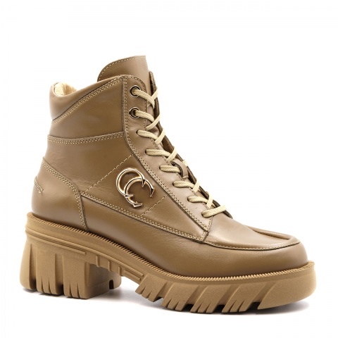 Jasnobrązowe skórzane botki CB3024/410