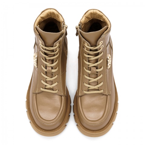 Jasnobrązowe skórzane botki CB3024/410