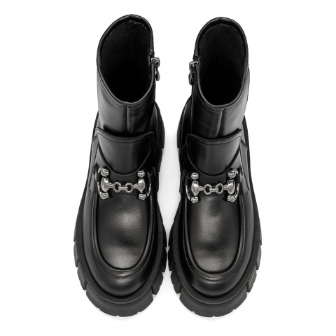 Czarne skórzane botki CB3034/389