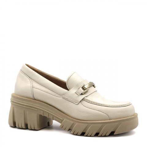 Białe półbuty na grubej podeszwie LM20110