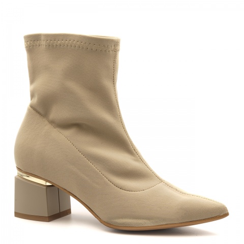 Beżowe botki bez zamka Y110W