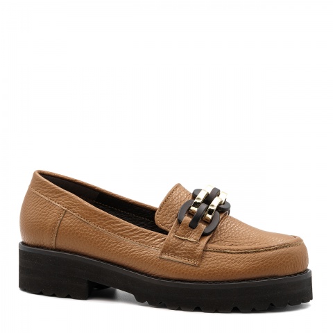 Koniakowe skórzane półbuty 241E