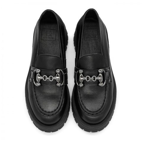 Czarne skórzane mokasyny sohimmo CB3047