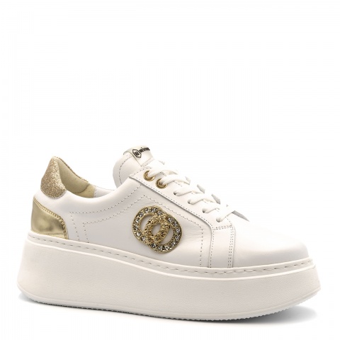 Białe sznurowane sneakersy CB3088