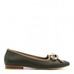 Khaki skórzane baleriny 263Z