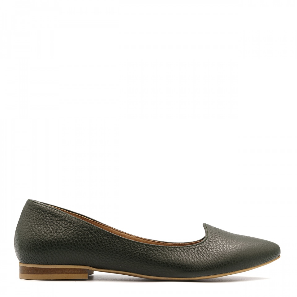Khaki skórzane baleriny 263S