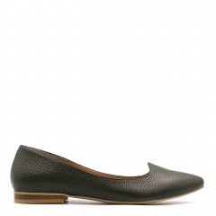 Khaki skórzane baleriny 263S