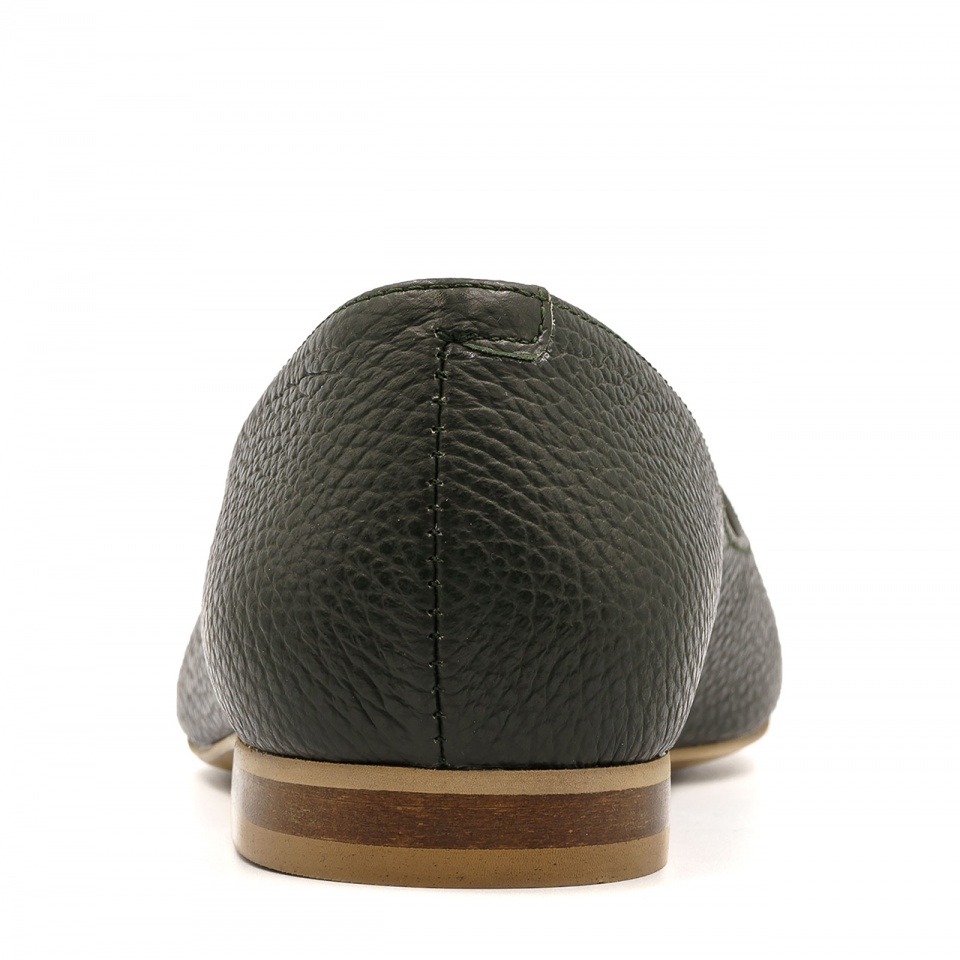 Khaki skórzane baleriny 263S