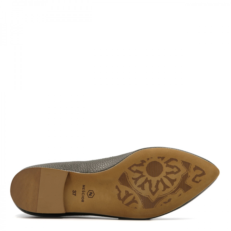 Khaki skórzane baleriny 263S