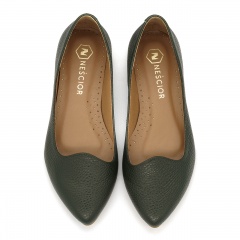Khaki skórzane baleriny 263S