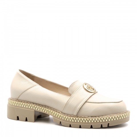 Beżowe skórzane półbuty 3FIF90/7