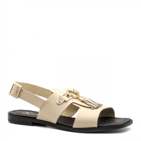 Beżowe skórzane sandały 5LI380