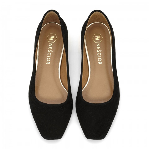 Czarne baleriny z kwadratowym noskiem 273G