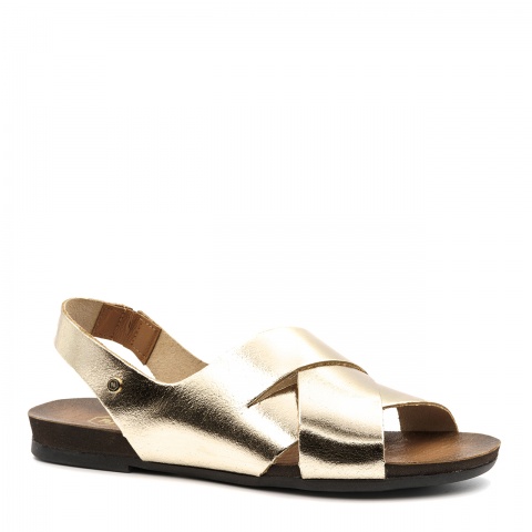 Złote skórzane sandały LM40270