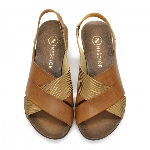 Brązowe skórzane sandały LM40270