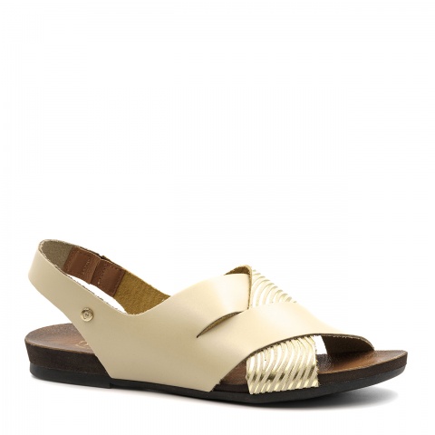 Beżowe skórzane sandały LM40270