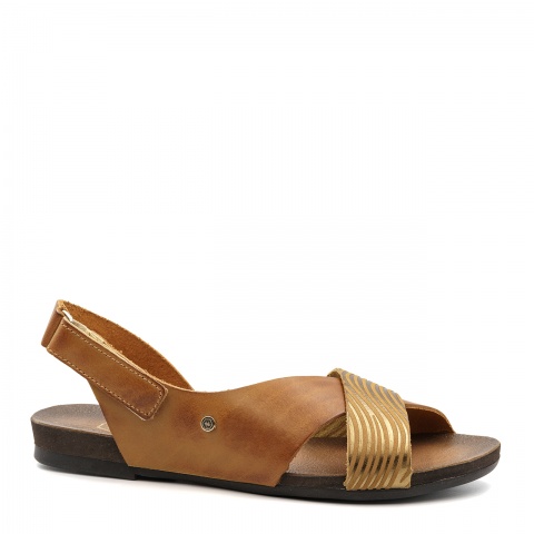 Brązowe skórzane sandały LM40141