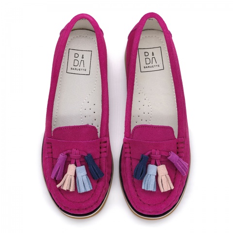 Różowe welurowe mokasyny BARUETTE KC6734