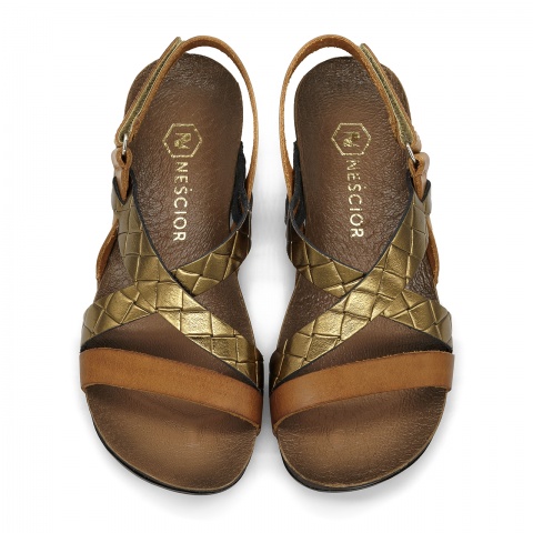 Brązowe skórzane sandały LM40032