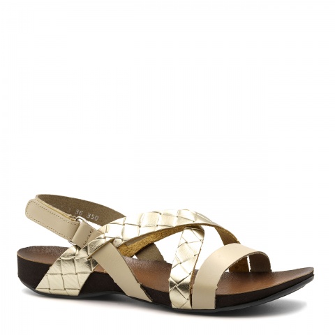 Beżowe skórzane sandały LM40032