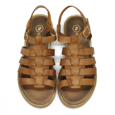 Brązowe skórzane sandały LM40323