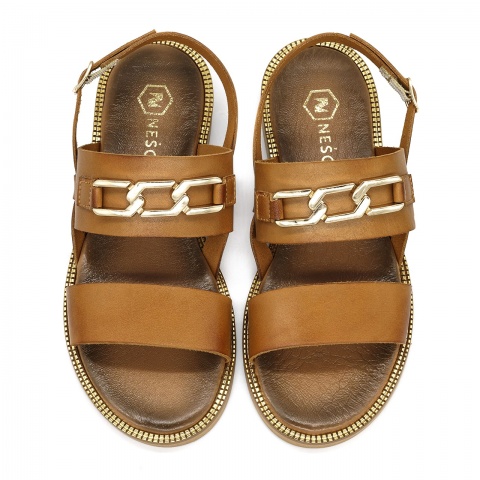 Brązowe skórzane sandały LM40324